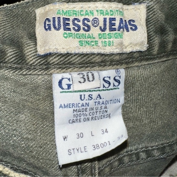 GUESS U.S.A. Vintage 80’s Men’s Green Jeans Size 30 X 34 - Picture 15 of 16